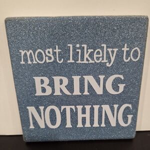 Blue Glitter Decorative Sign